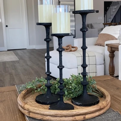 ON SALE: 19.5" Round Rattan and Bamboo Tray- Large | Interior Delights