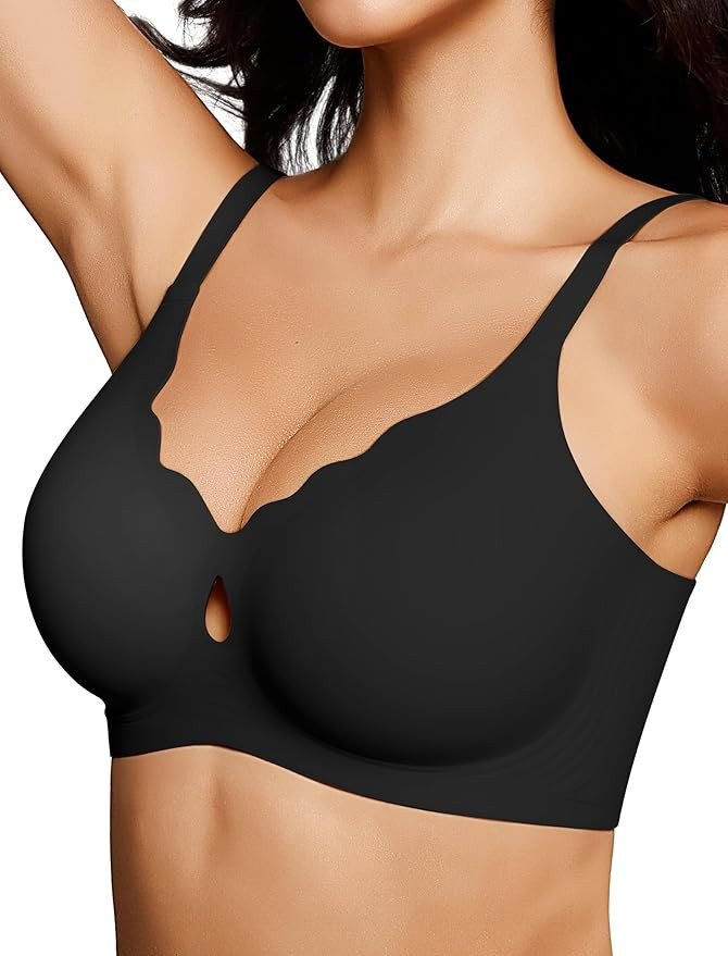 Wireless Bras for Women Wave Push Up No Underwire Bralettes Seamless Full Coverage Support Lift E... | Amazon (US)