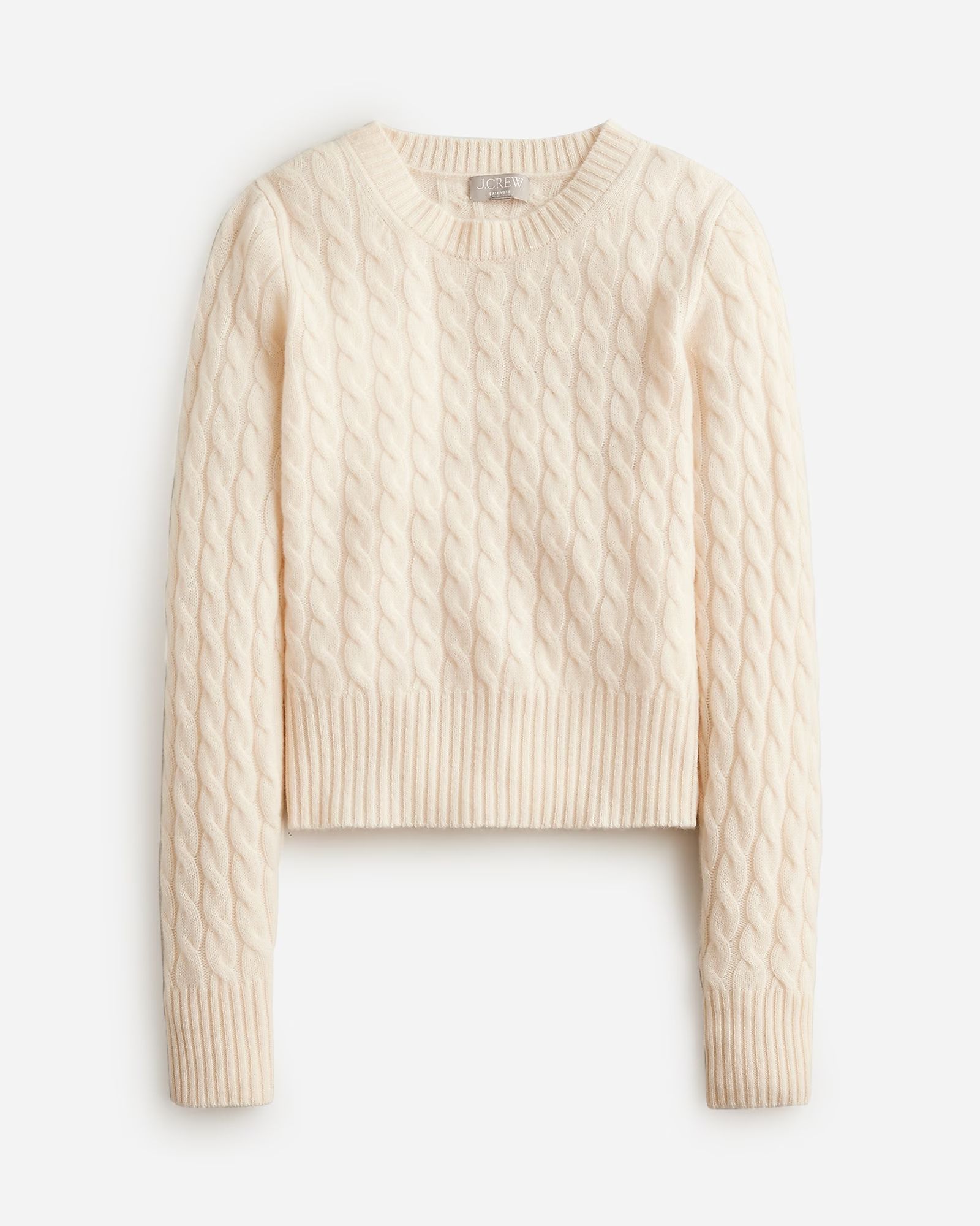 Cashmere shrunken cable-knit crewneck sweater | J. Crew US