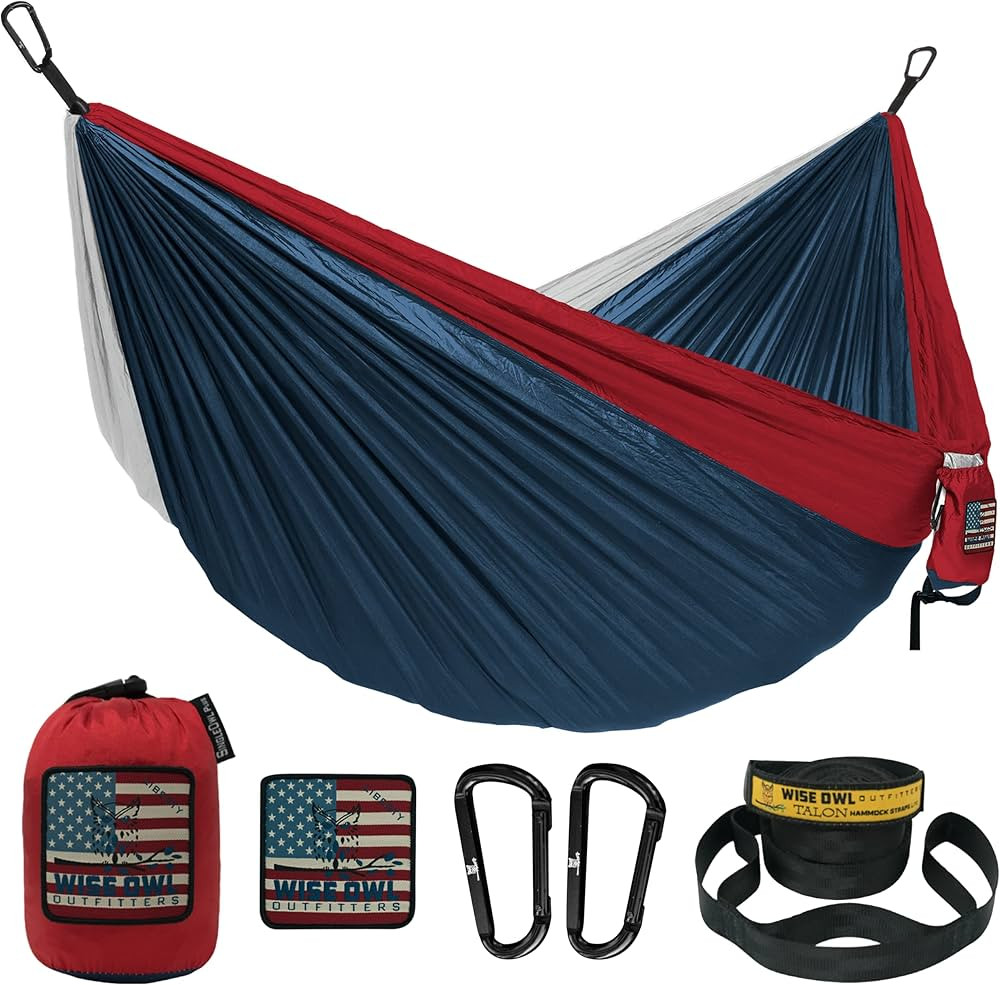 Wise Owl Outfitters Camping Hammock - Camping Essentials, Portable Hammock w/Tree Straps, Single ... | Amazon (US)