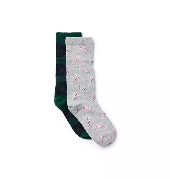 Candy Cane And Tartan Sock 2-Pack | Janie and Jack