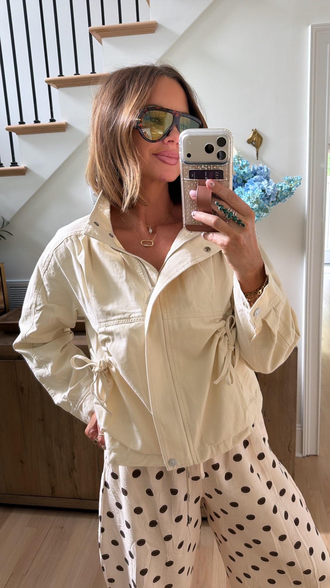 amazon jacket, polka dot barrel lace detail pants, and amazon sunglasses linked ♥️ code betsy works for electric picks!

#LTKootd #LTKSaleAlert #LTKBeauty