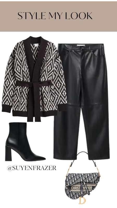 Black and white look,
Leather pants, knitted vest, black boots
Door saddle bag

#LTKSeasonal #LTKeurope #LTKstyletip