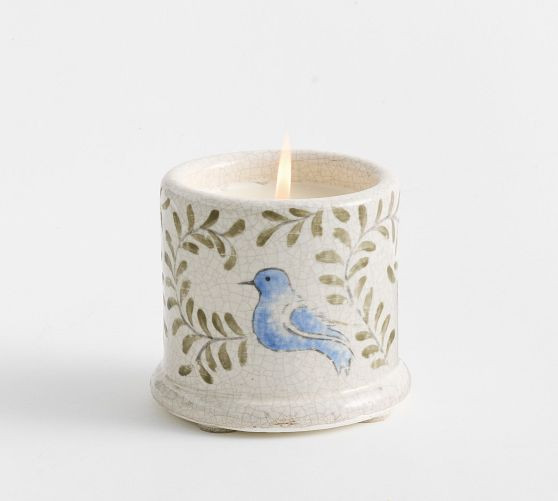 Hand Painted Bird Candle - Fig Grove & Thyme | Pottery Barn (US)