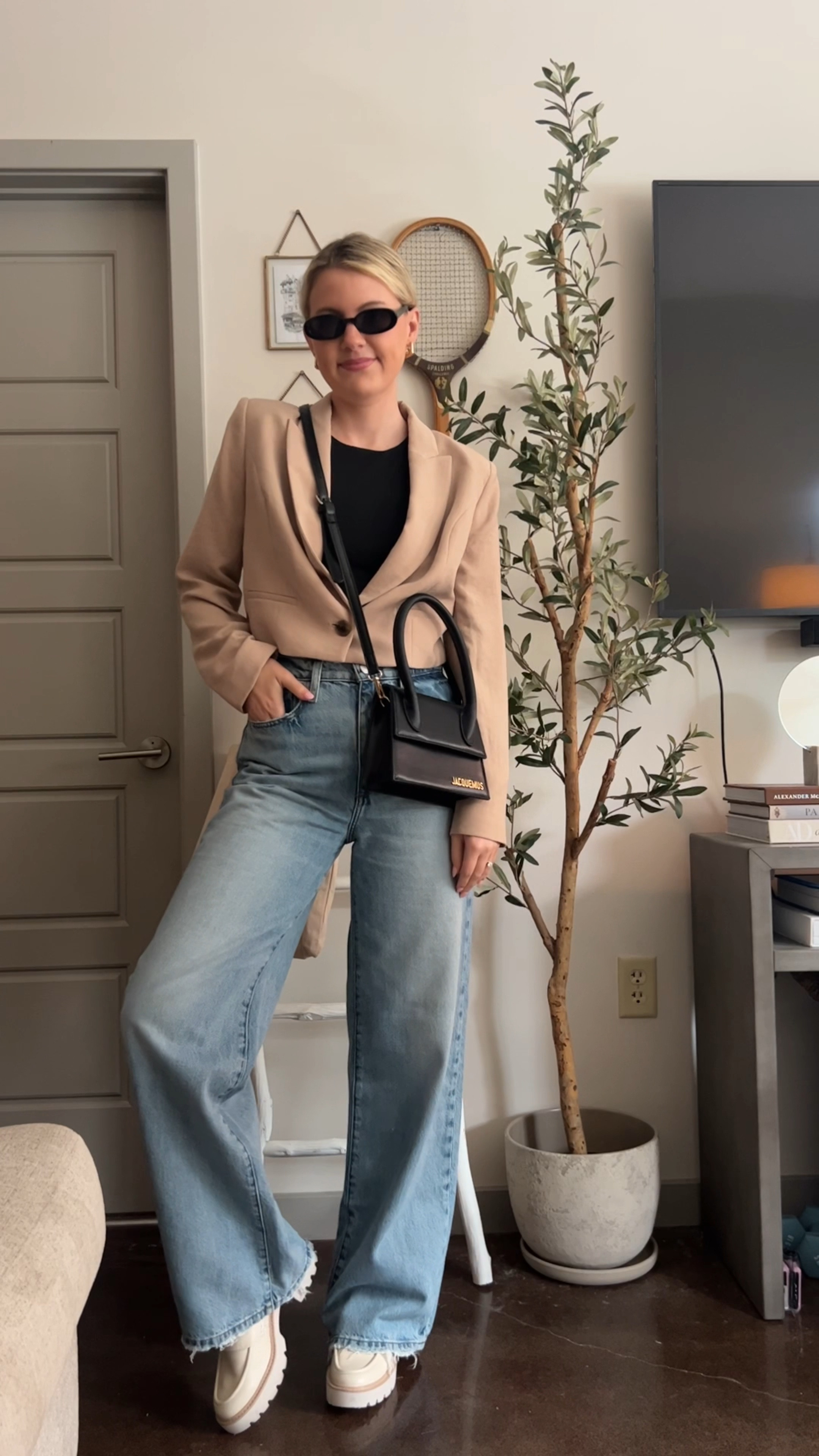 Work office outfit, high waisted jeans, wide leg denim, fall outfits 

#LTKSeasonal #LTKstyletip #LTKworkwear