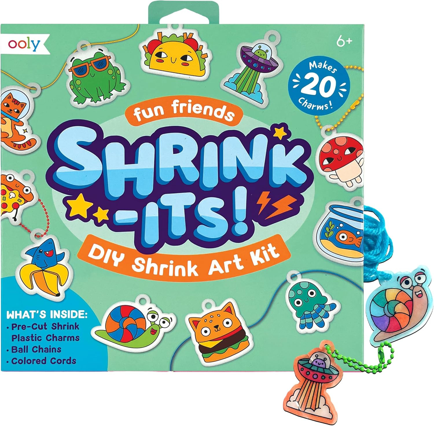 Ooly 28 PC DIY Shrinking Art Kit for Kids, 20 Plastic Pre Cut Charms and More, No Mess Creative A... | Amazon (US)