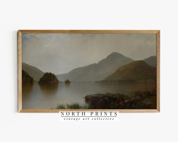 Samsung Frame TV Art  Vintage Lake Landscape Painting DIGITAL | Etsy | Etsy (US)