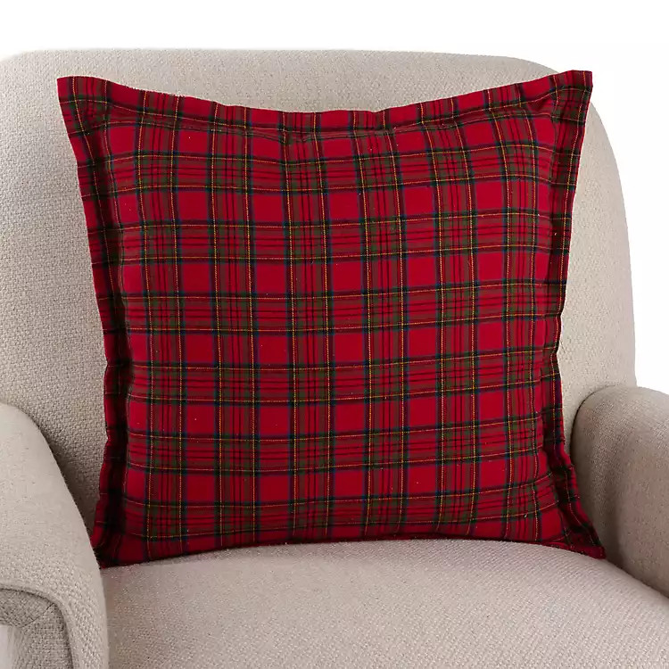 Red Plaid Brenna Pillow | Kirklands