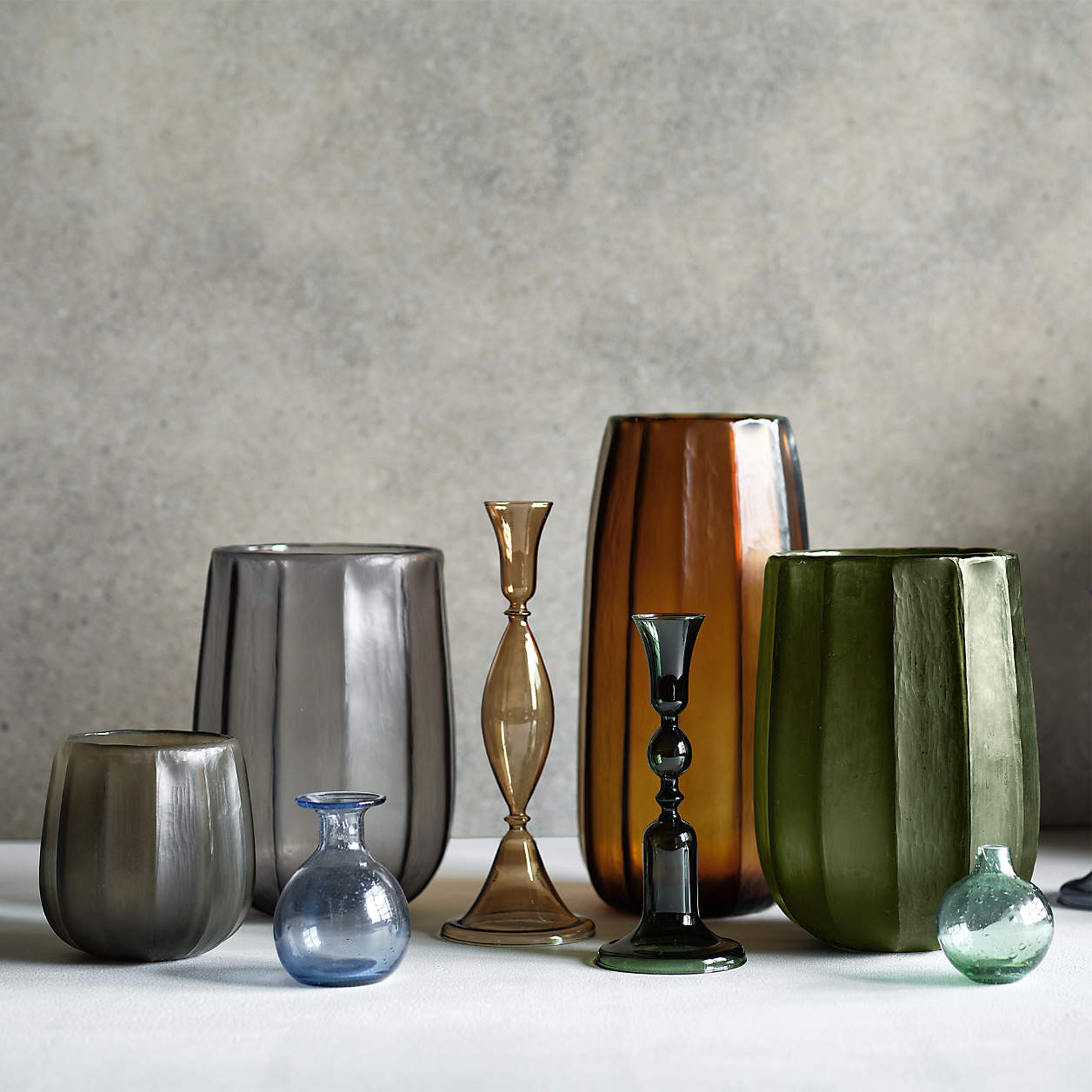 Renata Large Light Blue Glass Vase 11" + Reviews | Crate & Barrel | Crate & Barrel