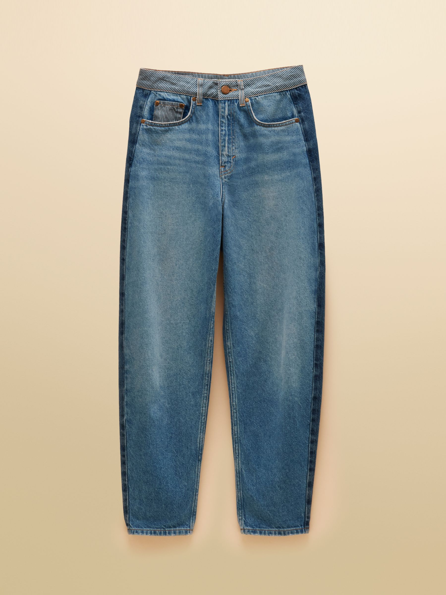 Joules Mid Wash Hotch Potch Relaxed Fit High Waisted Jean | Joules