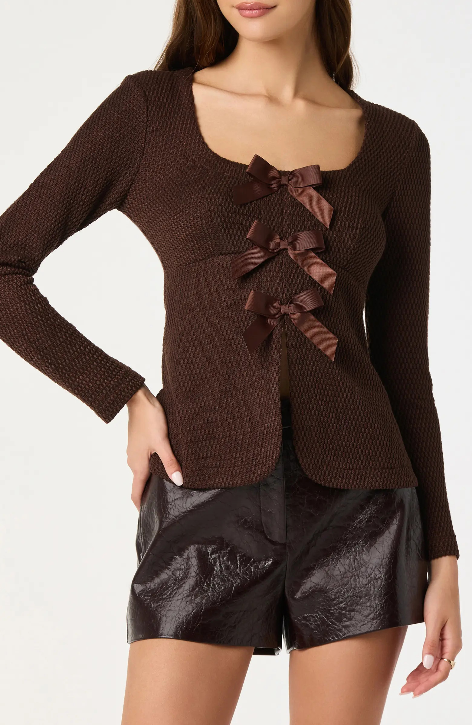 Split Front Bow Top | Nordstrom