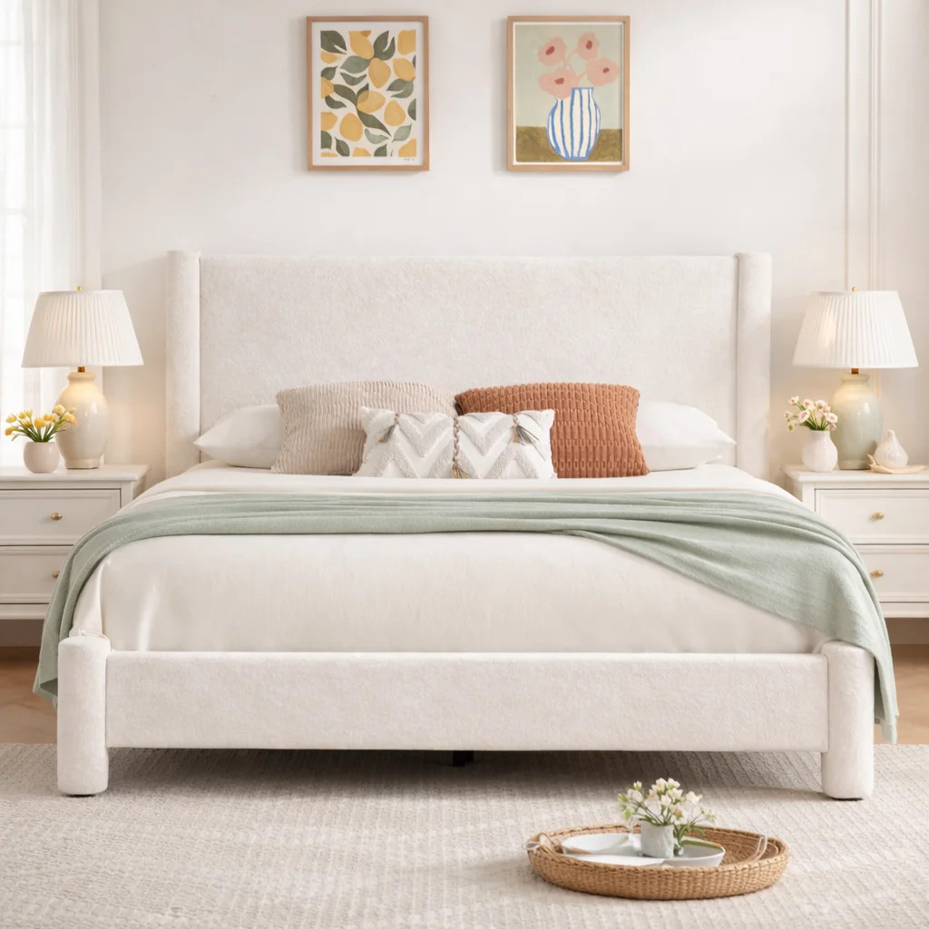 Wauseon Luxury Post Upholstered Bed with Fluffy Velvet, Soft Rounded Corners, No Box Spring Requi... | Wayfair North America