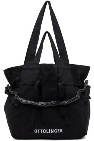 Black Self-Tie Tote Bag | SSENSE