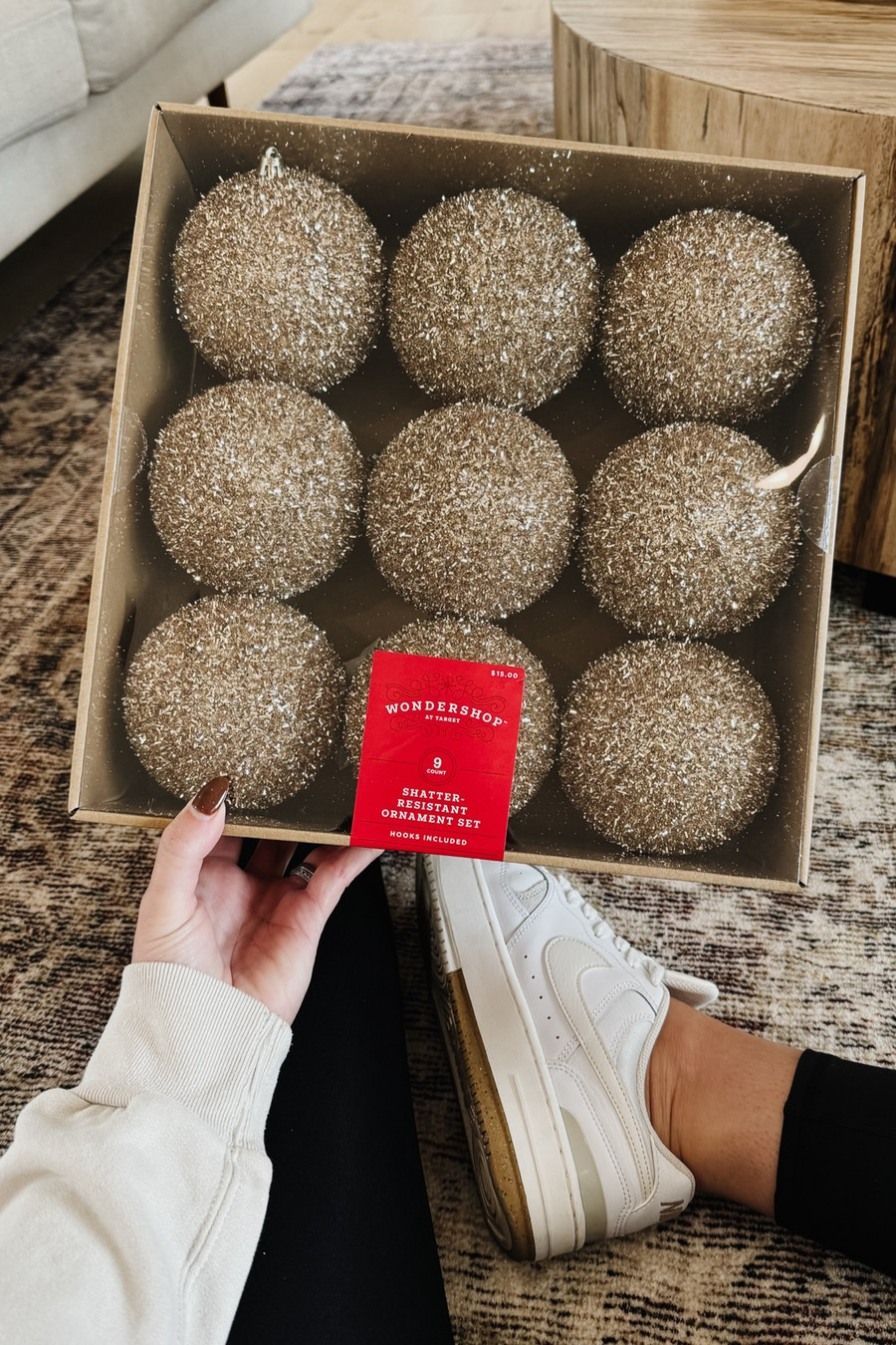 Add a touch of sparkle to your tree with this 9-piece Tinsel Ball Ornament Set from…