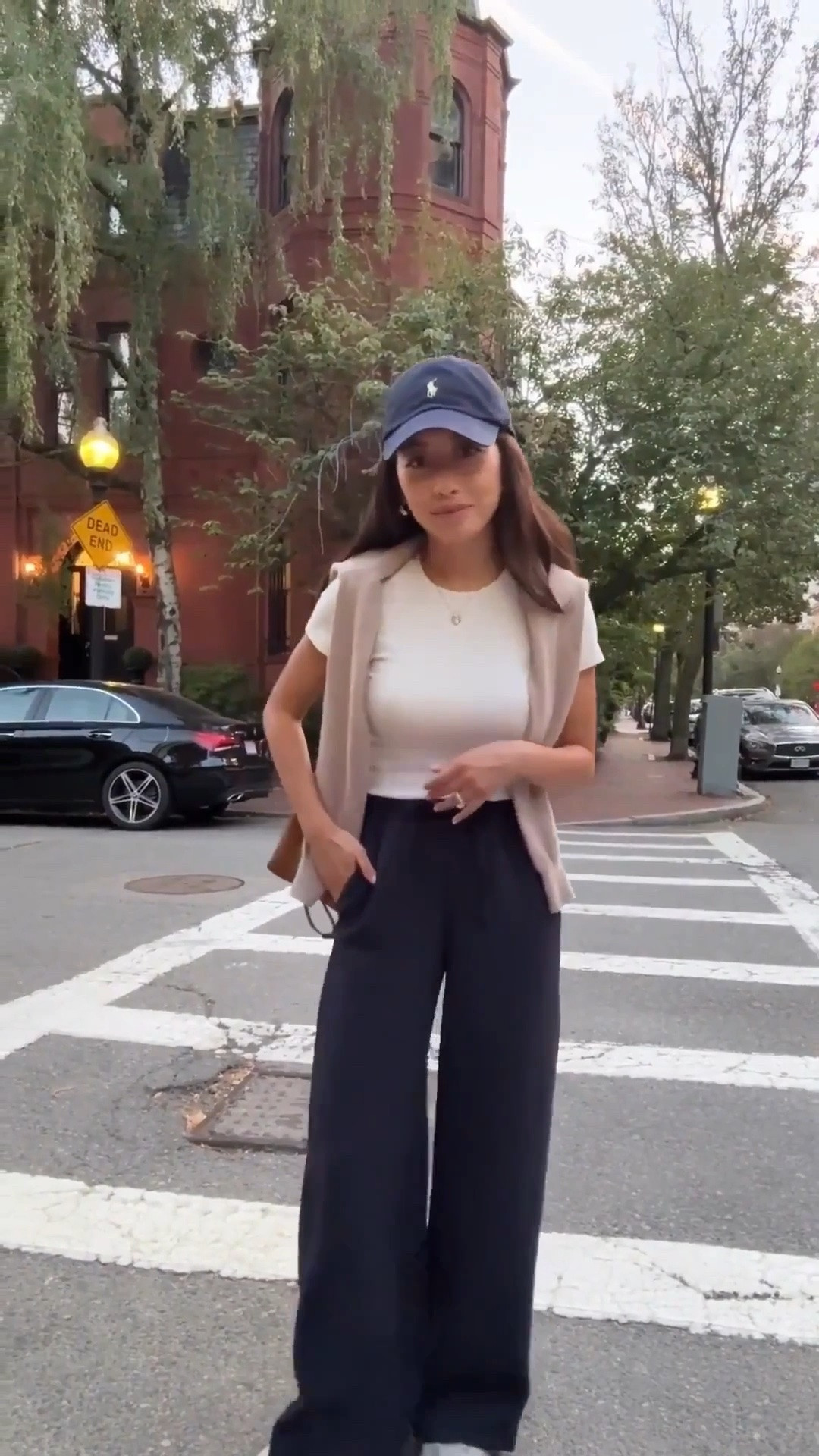 Short just restocked! FYI the linen version runs shorter than the Crepette 
• lodge trousers XXS short in dark navy. Current version is 28.5” inseam. These are the best, so comfy and drapey and can go from work to weekend to travel. Size up if between sizes.
To wear with sneakers I need to pull the waist up higher and add a heel lift insert.
• aritzia ribbed tee Xs , love these. slim fit so I size up
• quince cashmere sweater Xs 
• new balance 530 sneakers. Big kids size 4 = adults size 5.5/6
• Polo hat, old Madewell suede bag

Mom outfits , errands , easy school drop off looks , petite weekend casual with sneakers , airport travel style

#LTKmomlife #LTKTravel #LTKPetite #LTKmomlife #LTKPetite
