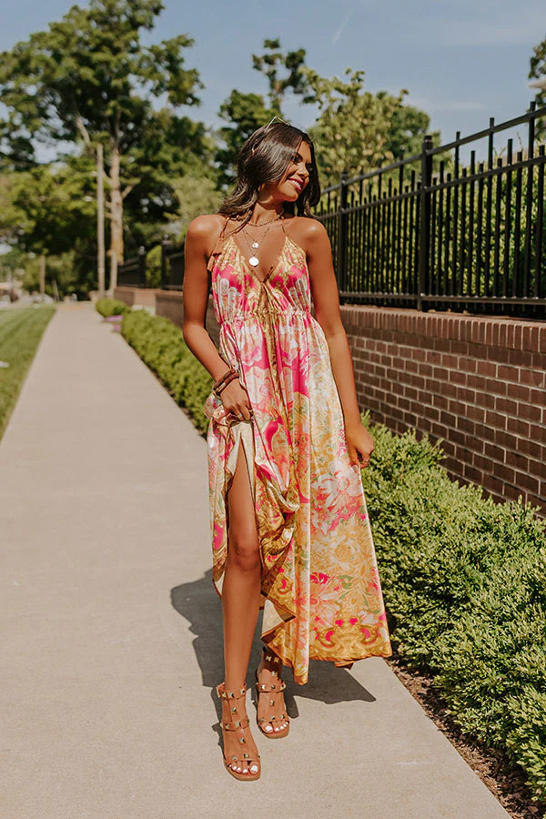 Really Dreamy Satin Midi In Hot Pink | Impressions Online Boutique