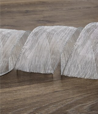 Blue Christmas Collection Sheer Silver Ribbon | Dillard's