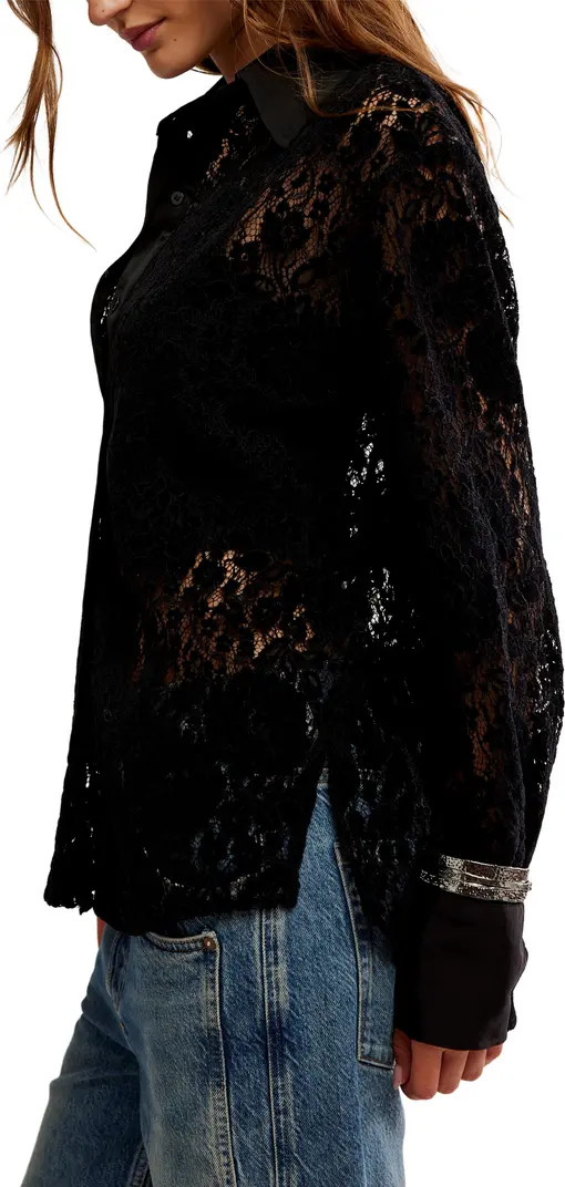 Free People Faith Lace Button-Up Shirt | Nordstrom | Nordstrom