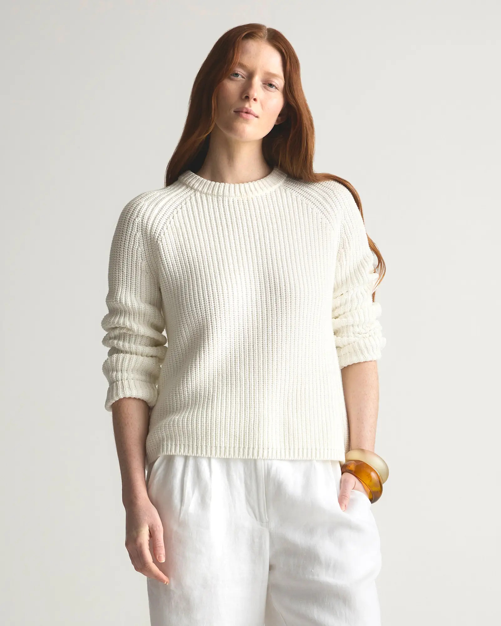 100% Organic Cotton Fisherman Crew Sweater | Quince