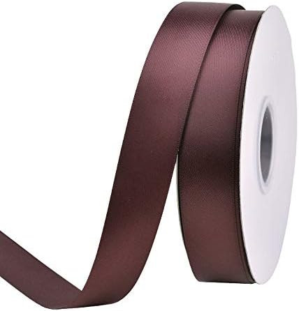 Ribest 1 inch Burgundy Double Face Satin Ribbon 50 Yards Per Roll for Gift Wrapping Flowers Bouqu... | Amazon (US)