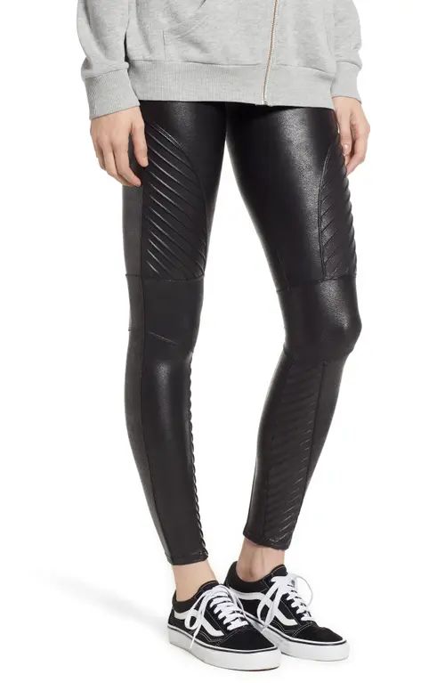 SPANX® SPANX Faux Leather Moto Leggings in Very Black at Nordstrom, Size X-Large | Nordstrom
