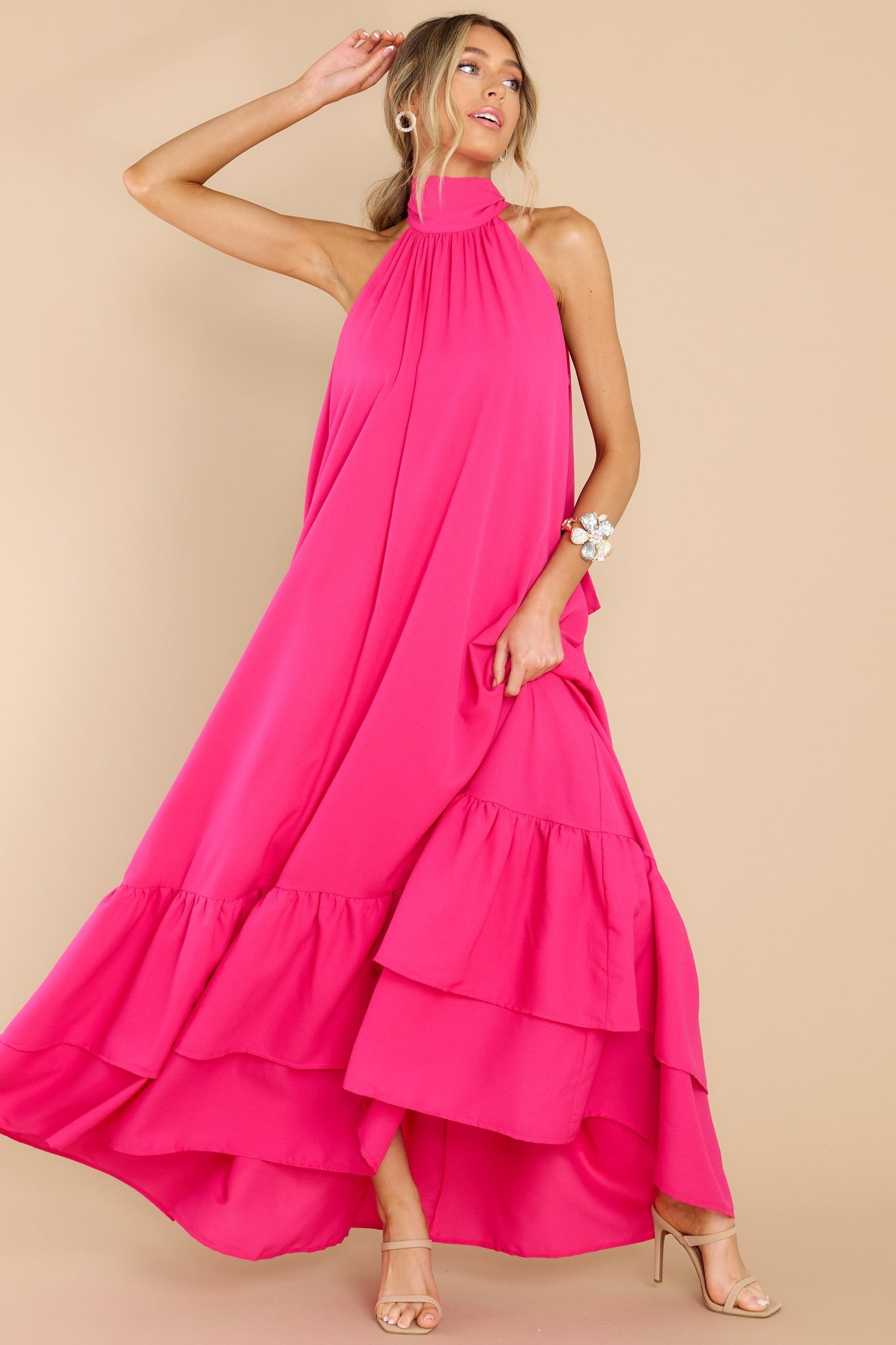 Aura She Is Magic Hot Pink Maxi Dress | Red Dress 