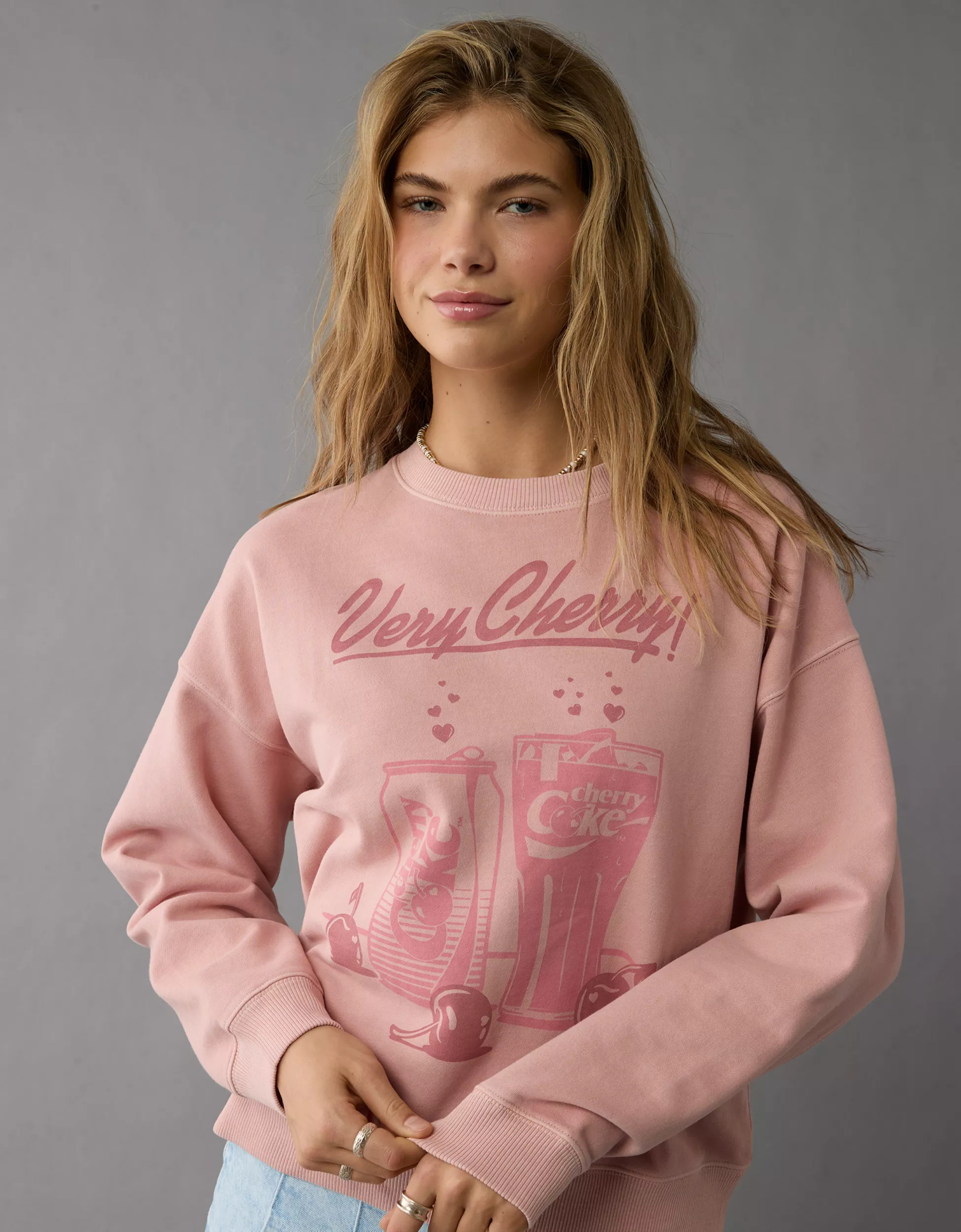 AE Valentine's Day Graphic Relaxed Crew Neck Sweatshirt | American Eagle Outfitters (US & CA)