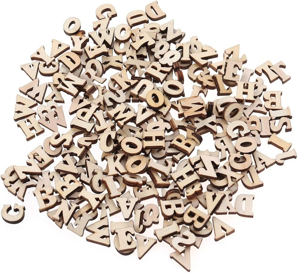 100pcs 15mm Wood Alphabet Letters for DIY Craft Natural A-Z Wood Pieces Unfinished Wood Slice Sha... | Amazon (US)