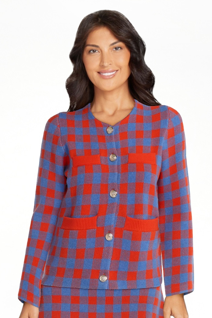 Free Assembly Women's Plaid Cardigan Sweater with Double Welt Pockets, Midweight, Sizes XS-XXL | Walmart (US)