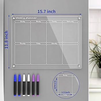 Amazon.com : NPPLUS Acrylic Magnetic Board Calendar for Fridge, Magnetic Weekly Calendar for Refr... | Amazon (US)