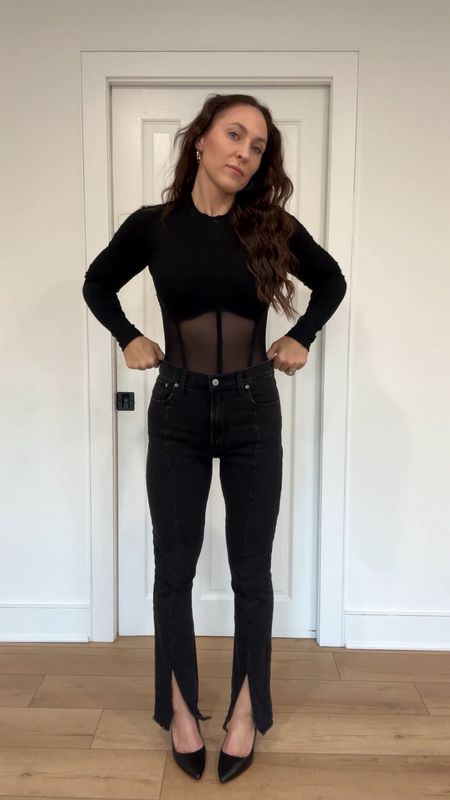 This mesh bodysuit is seriously so good. It’s perfect for date night outfits or a night out with friends. It comes in multiple colors and is true to size. My jeans are older but may still be available! #amazonfashion 

#LTKVideo #LTKstyletip #LTKfindsunder50