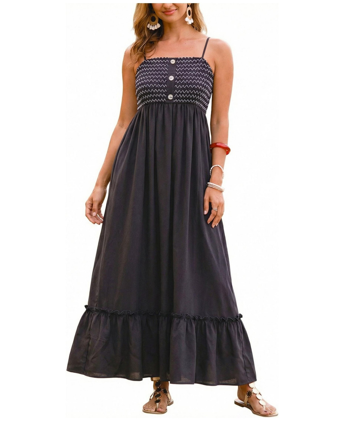 Cupshe Women's True Story Maxi Beach Dress - Black | Macy's
