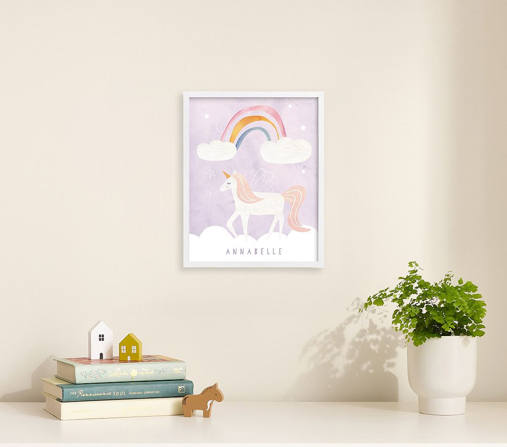 Minted® Dreamy Unicorn Personalized Wall Art by Teju Reval | Pottery Barn Kids