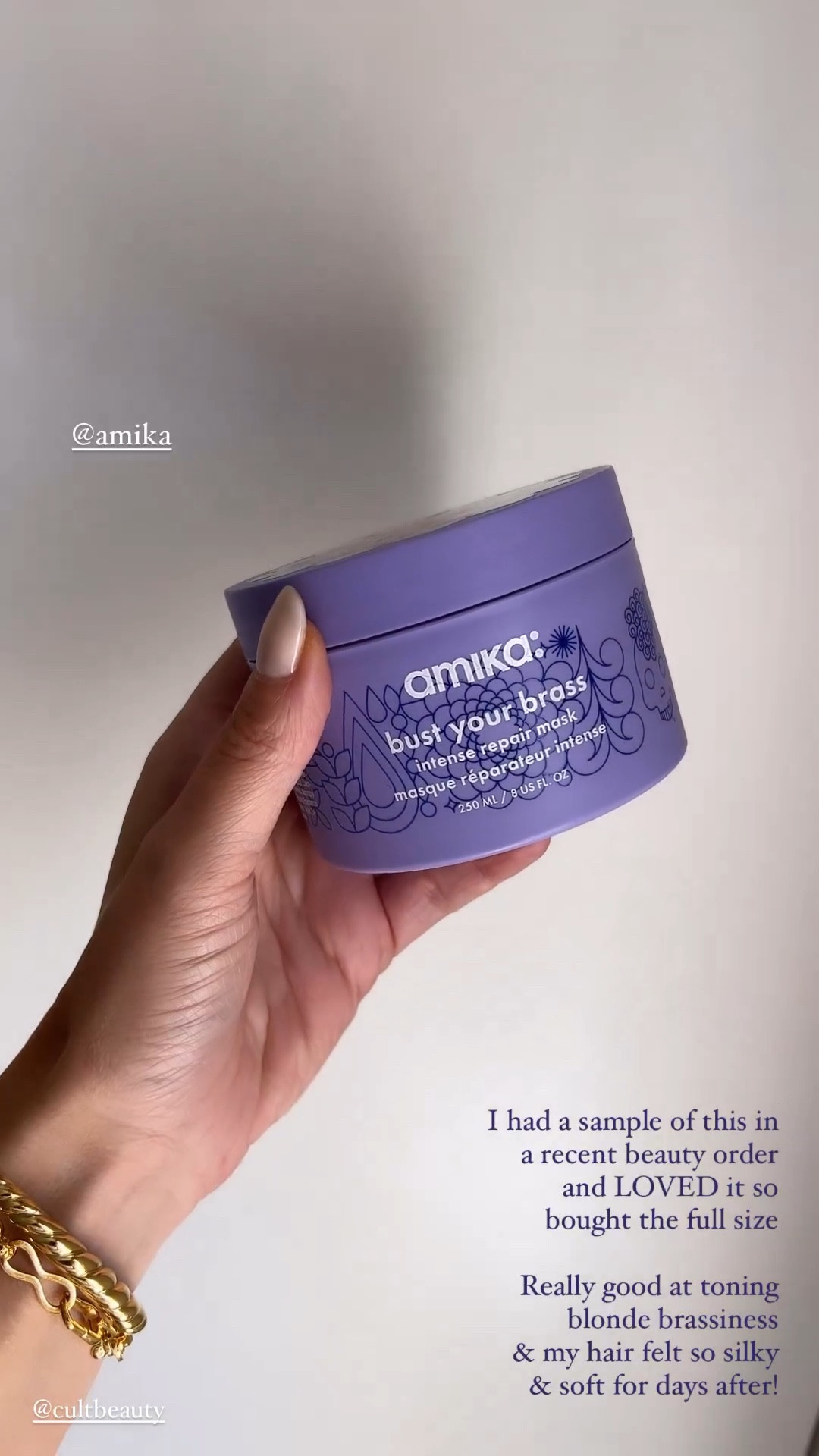 I’m amazed at the results of this hair repair mask. First product I’ve ever tried from Amika and I’m in love. 

It tones the blonde in my hair beautifully to a much softer, creamier tone and leaves my hair feeling incredibly soft. New favourite! 

#haircare #haircarefavourite #haircaremusthave #instenserepairmask #hairmask #amika #bustyourbrass #amikabustyourbrass 

#LTKbeauty
