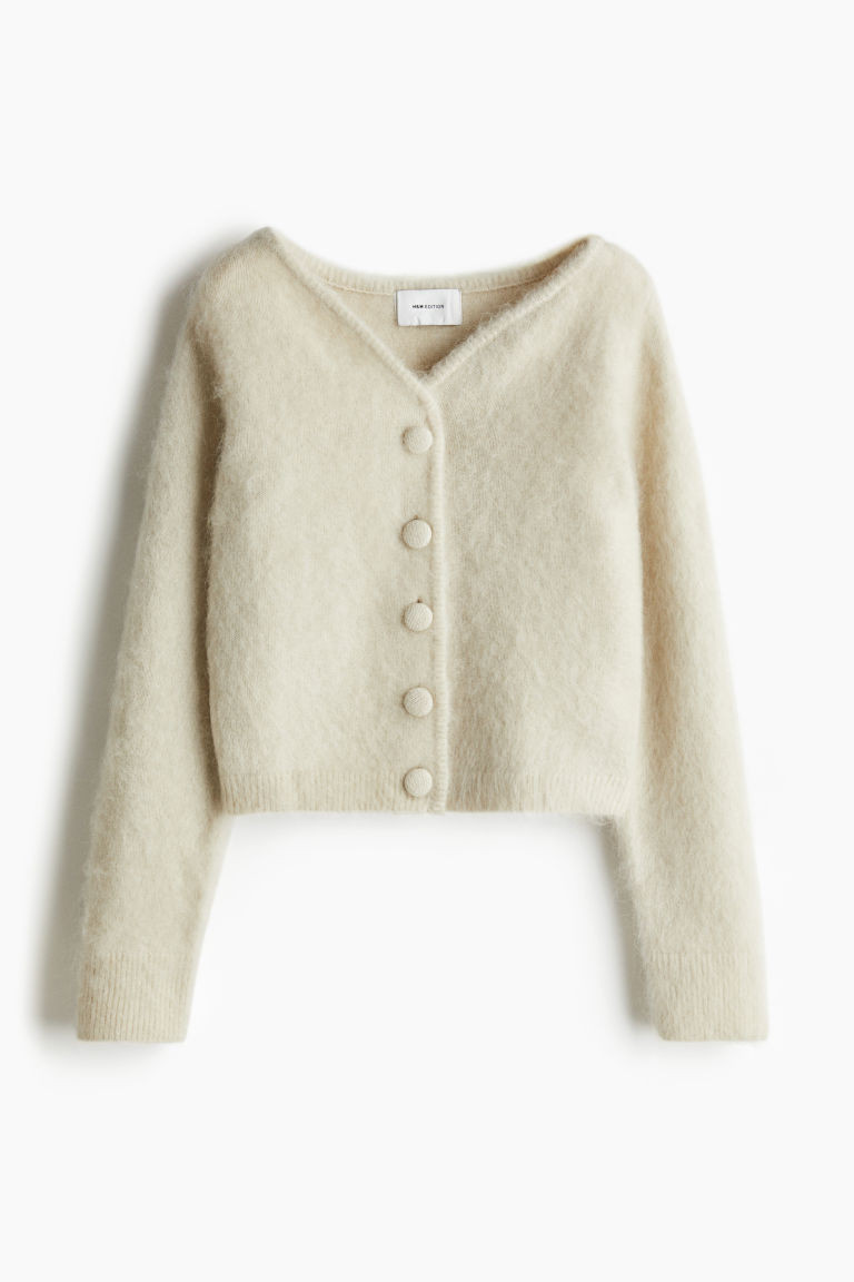 H & M - Mohair-Blend Cardigan - Beige | H&M (US + CA)