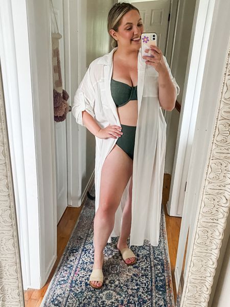 There are so many ways to style this cover up. Perfect if you want to take your suit from the beach to lunch. It buttons up and comes with a tie, so you can sinch the waist. 

I do think it runs a little large. I’m wearing a large here, and would size down. 



#LTKSwim #LTKFindsUnder50 #LTKSeasonal