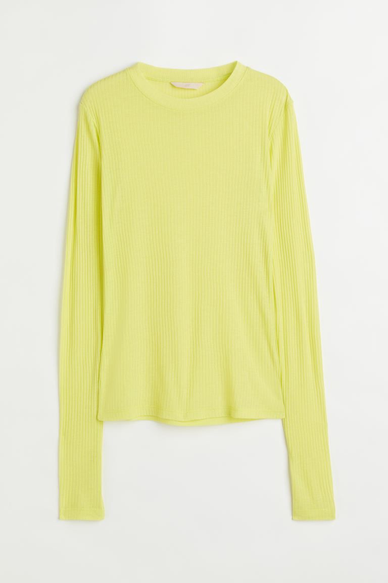 Geripptes Shirt - Gelb - Ladies | H&M DE | H&M (DE, AT, CH, NL, FI)