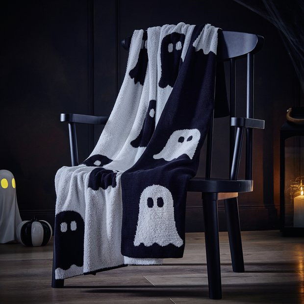 Buy Argos Home Halloween Ghost Throw - Black | Blankets and throws | Argos | argos.co.uk