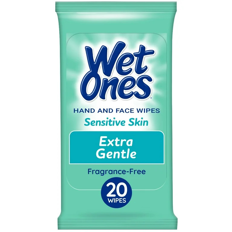 Wet Ones Sensitive Skin Hand Wipes, Fragrance Free, 20 Ct Travel Pack, Hypoallergenic | Walmart (US)