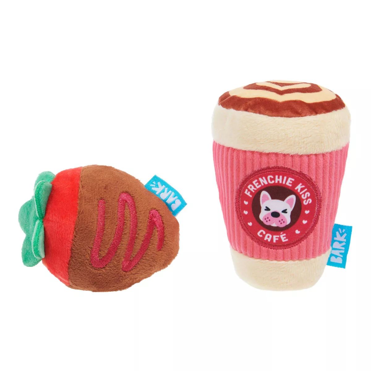 BARK Valentines Frenchie Kiss & Strawberry Plush Dog Toy - 2pc | Target