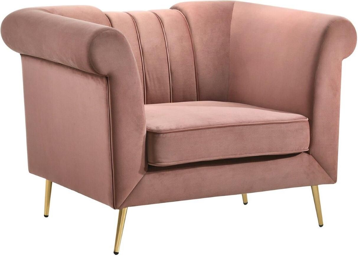 Cosmos Furniture Lexington Transitional Style Pink Chair With Gold Finish | 1stopbedrooms