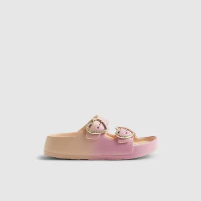 Girls Ombre Buckle Moulded Sliders | River Island UK & IE