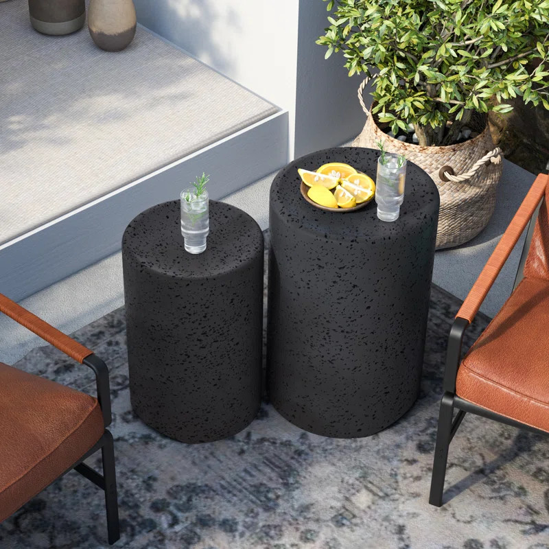 Alyannah Round Concrete Outdoor Side Table | Wayfair North America