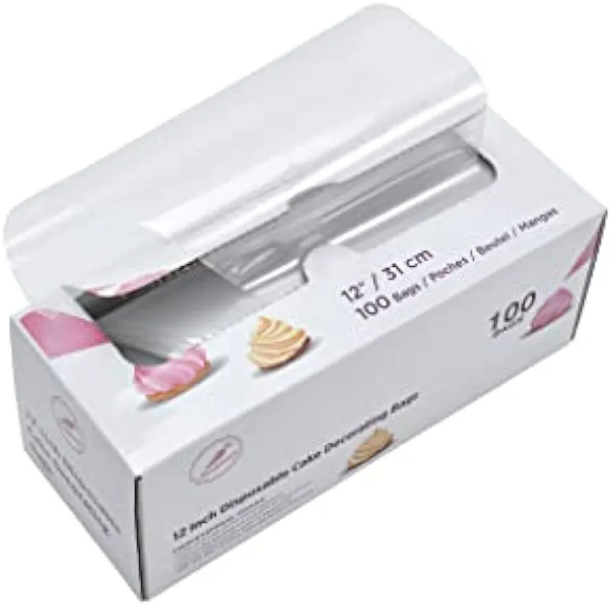 Keenpioneer Piping Bag - Disposable Cake Decorating Bag 100 Count (12 inch, Clear) | Amazon (US)