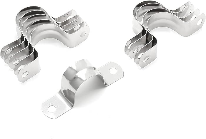 20Pcs 1 Inch Stainless Steel Conduit Clamps, Two Hole U Bracket Rigid Pipe Metal U Clamp Conduit ... | Amazon (US)