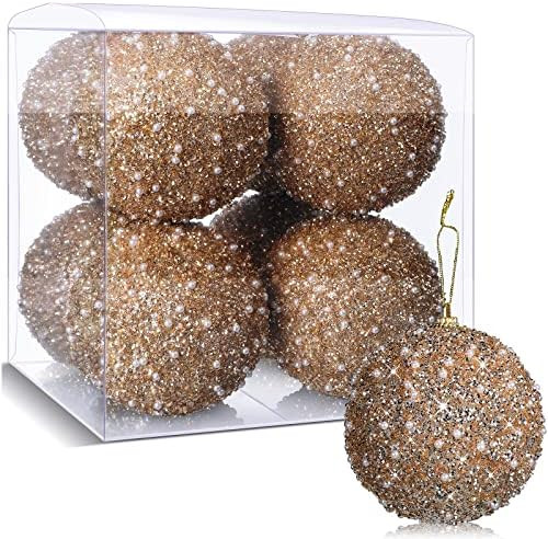 BBTO 8 Pcs Christmas Tree Ball Ornaments Glitter Sequin Foam Ornaments Hanging Decorations for Xm... | Amazon (US)