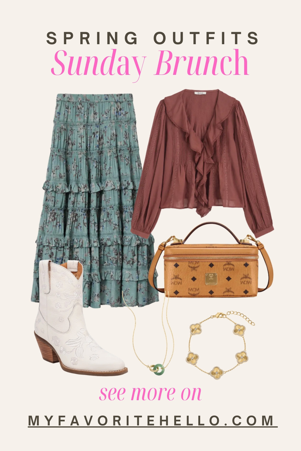 Spring outfit, flowy skirt, boho spring outfit, boho layers for spring, cowboy boots for spring 

 #LTKSpringSale #LTKMidsize #LTKTravel