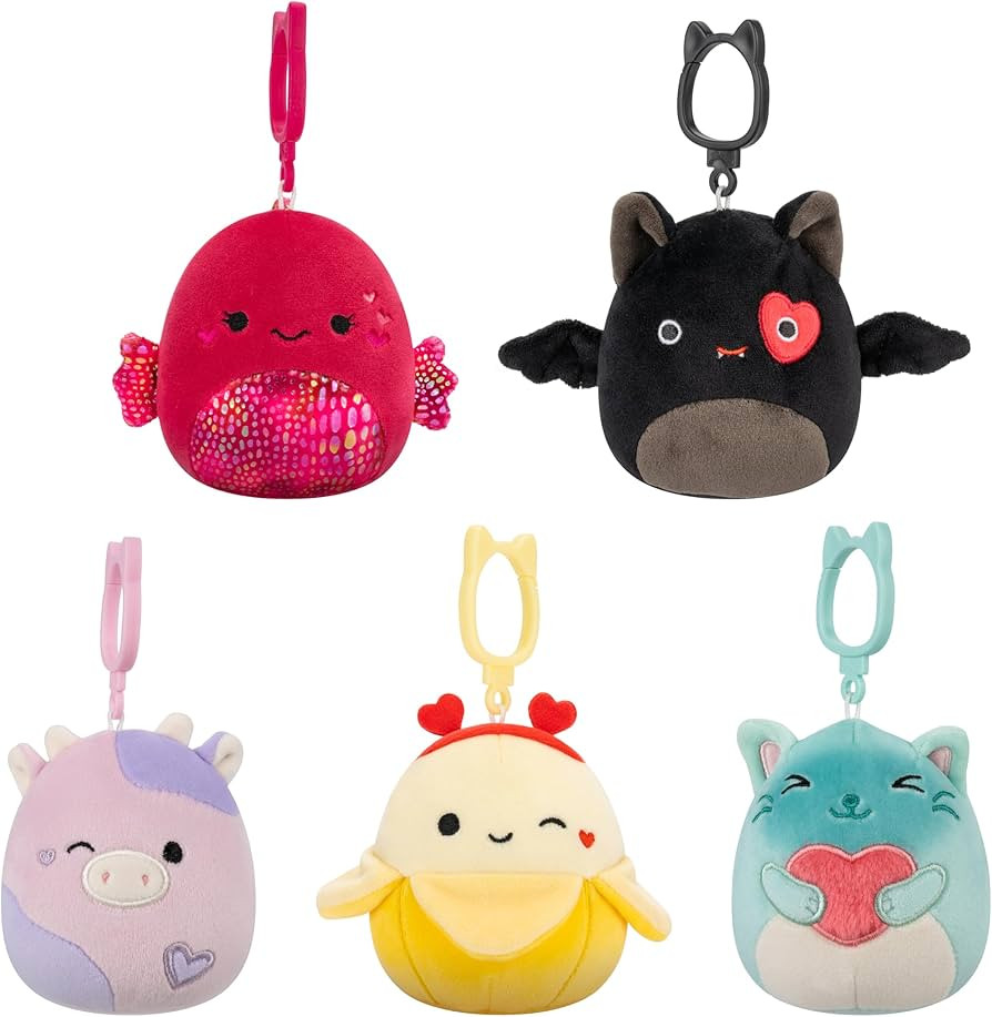 Squishmallows Original Valentine’s Day Clip 5-Pack – Official Jazwares Plush (Clips) (Amazon ... | Amazon (US)
