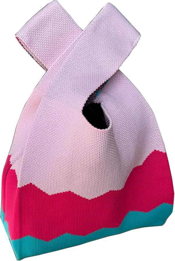 Knot Bag, Mini Knit Tote Bag, Extra Thickened Japanese Knot Bag, Wristlet Handbag - 1/2/6 Pack | Amazon (US)
