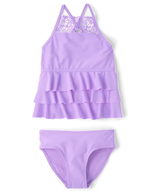 Tween Girls Ruffle Tankini Swimsuit - purple | The Children's Place